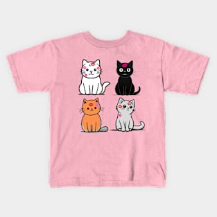 Cat Kisses - Cute Cat Lipstick Design Kids T-Shirt